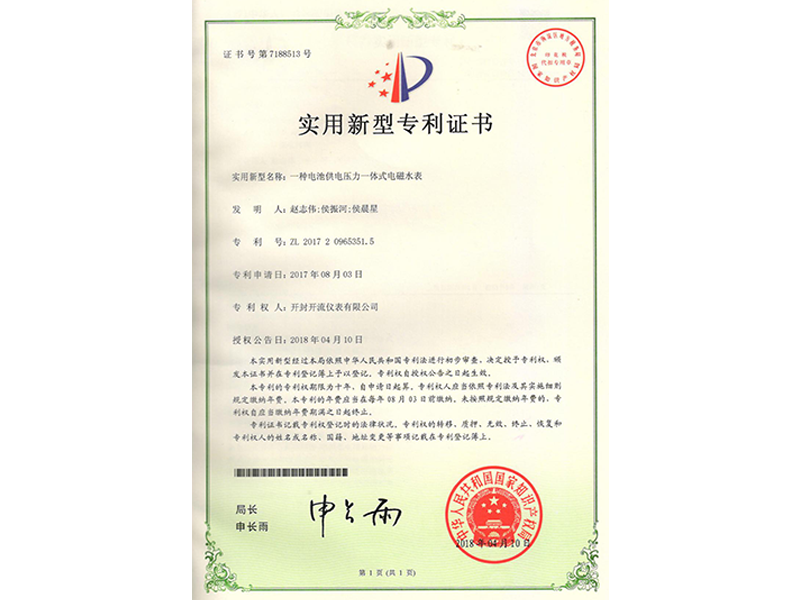 压力一体电磁水表