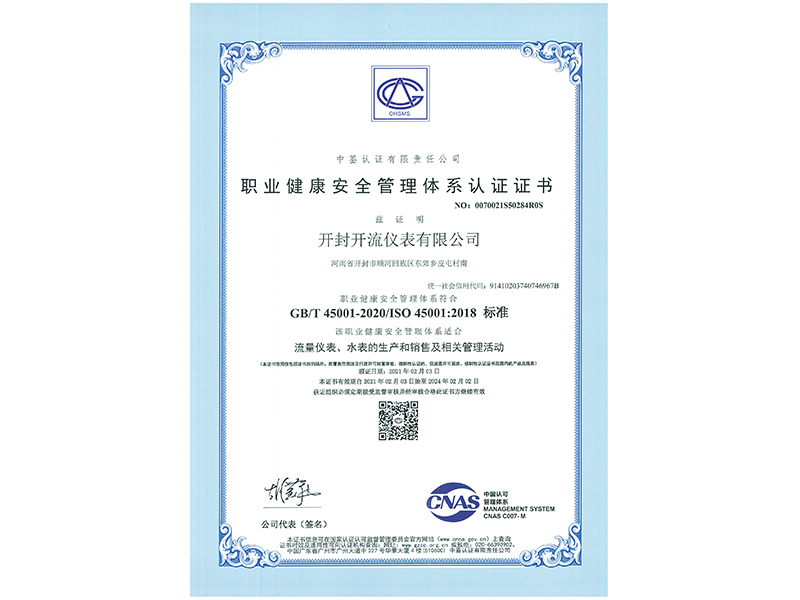 职业健康安全管理体系认证2021-2024年